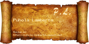 Puhola Lamberta névjegykártya