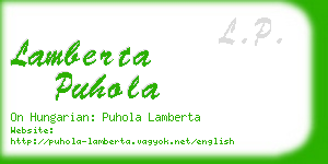 lamberta puhola business card